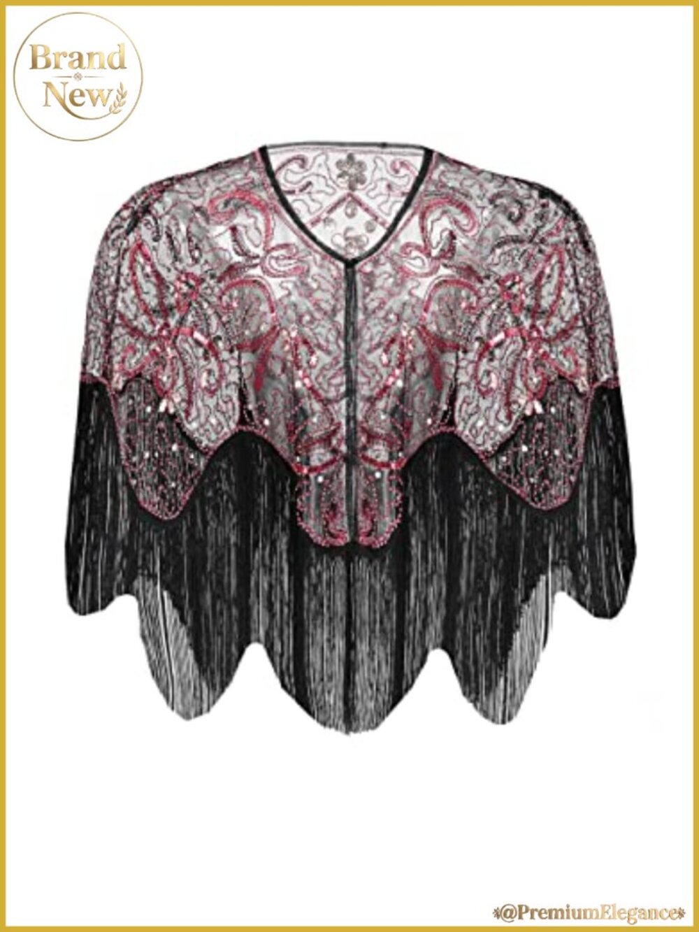 Beaded Sequin Tassel Shawl Wrap Evening Cape Bridal Cover Up